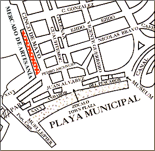 MAP OF DOWNTOWN ZIHUATANEJO